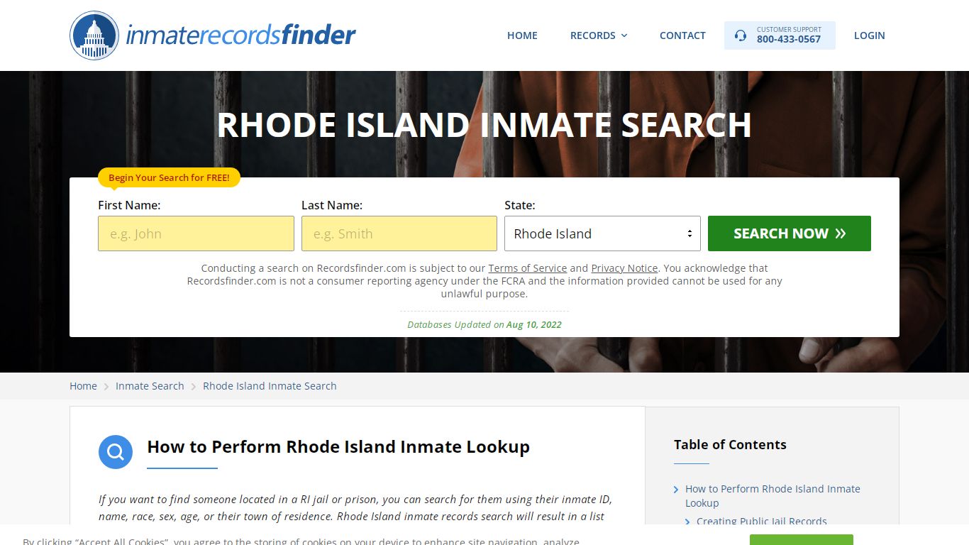 Rhode Island Inmate Search - Jail & Prison Records Online